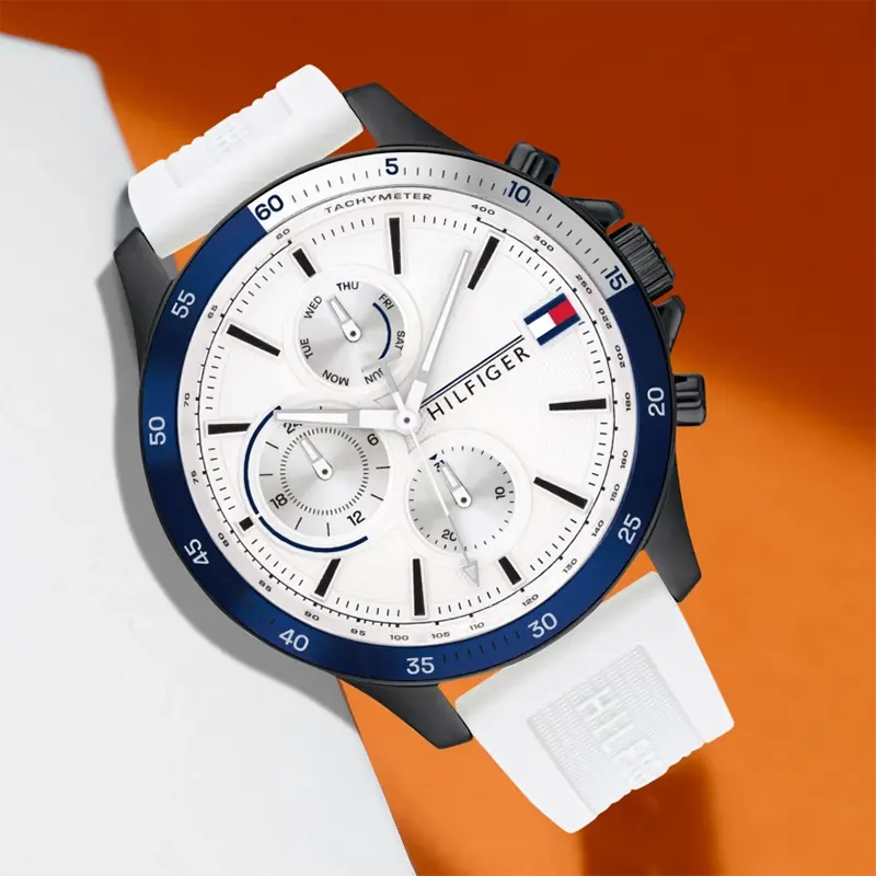 Tommy Hilfiger Bank Chronograph White Dial Men’s Watch- 1791723